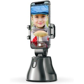 حامل ثلاثي لتتبع الوجه تلقائيًا، حامل هاتف للتتبع الذكي يدور 360 درجة، حامل تتبع سيلفي للهاتف، لتسجيل الفيديو، تبخير مباشر، بطارية قابلة لإعادة الشحن