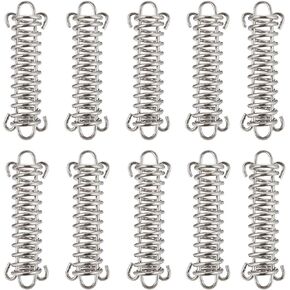 TOBWOLF 10PCS Tent Spring Buckle, Windproof Stainless Steel Rope Tensioner Awning Fixed Hook Buckle, Portable Camping Tent Fixed Buckle, Spring Buckle Set for Outdoor Camping, Dog Training, Swing
