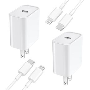 【MFi Certified】iPhone Fast Charger, Veetone 2Pack 20W USB C Power Delivery Wall Charger Plug with 6FT Type C to Lightning Quick Charge Sync Cord for iPhone 14 13 12 11 Pro XS Mini XR X SE iPad AirPods