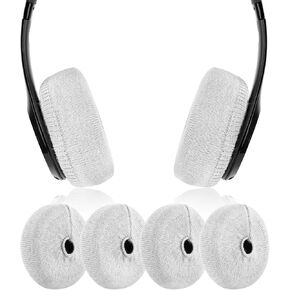 Earpads Sweater Cover Protectors with Knit Fabric for Beats Solo 3/2, Solo HD/Mixr/EP Headphones and Other Headsets with 1.57-3.14 Inch Ear Cushions [ 2 Pairs ] (White)