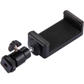 Cellphone Holder Clip Rotatable Cell Phone Tripod Mount Adapter Phone Holder with Tripod Ball Head for Most 5.5cm-8cm Width Smartphones (Screw Mount)
