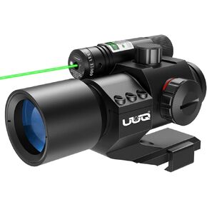 UUQ 1X30 4 MOA Green Red Dot Sight with Green Laser, Picatinny Cantilever PEPR Mount