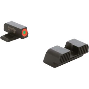 AMERIGLO Protector Sight Set, Compatible with Sig Sauer Pistols Green Tritium Front Sight with Orange Outline & Black Serrated Rear Sight