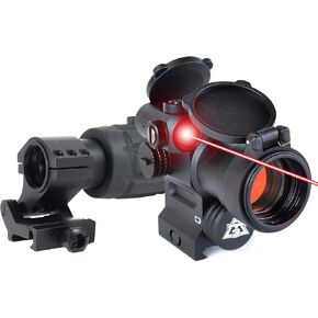 AT3 Magnified Red Dot with Laser Sight Kit - 2 MOA Red Dot with Laser Sight and 3X Magnifier (Red Laser)