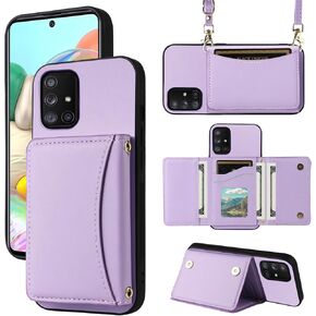 Wallet Case for Samsung Galaxy A71 5G with Crossbody Strap Premium PU Leather Card Holder Shockproof Heavy Duty Full Body Accessories Slim Cell Phone Cover for A 71 G5 71A S71 Women Men Green