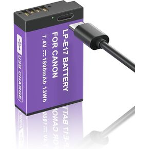 Mspalocell 2 Pack Canon LP-E17 Battery,1800mAh Replacement LP-E17 Batteries with Type-C Direct Charging for Canon RP Rebel SL2 SL3 T6i T6s T7i M3 M5 M6 200D 77D 750D 760D 800D 8000D KISS X8i Camera
