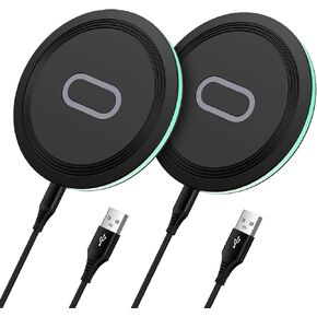 2Pack 15W Wireless Charger Fast Charging Pad Compatible Samsung Galaxy S24 S23 S22 S21 S20 Ultra 5G FE S10 S9 S8 S7 S6, Note 20 10 9 8, Z Fold 6 4 3 2, Z Flip 6, Google Pixel 7 6 Pro 5 4, iPhone 14 13