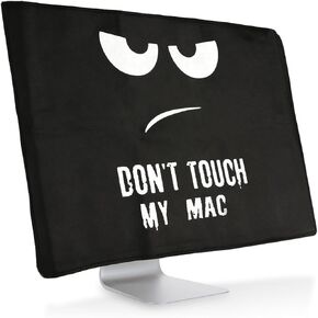 kwmobile Computer Monitor Cover Compatible with Apple iMac 27" / iMac Pro 27" - Don't Touch My Mac White/Black