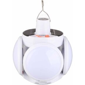 Solar LED Camping Lantern,Portable Tent Lamp with Hanging Hook, Folding LED Football Bulbs Rechargeable USB Camping Lights for Home,Office,Tent,Car,Emergency Outages