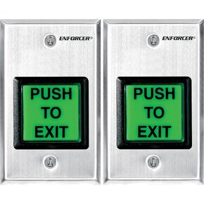 SD-7202GC-PTQ Seco-Larm Stainless-Steel Illuminated Request-to-Exit Plate w/Timer