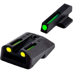 Truglo TFO Tritium & Fiber-Optic Handgun Sight | Durable Compact High-Visible Front & Rear Night Sight Set, Compatible with 1911 Handguns