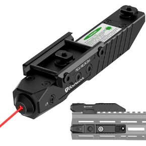 TOUGHSOUL Rifle Green Blue Red Laser Sight Compatible with M-Lok Picatinny Rail, Rechargeable Low-Profile Tactical Rifle Laser Sight with Strobe Function
