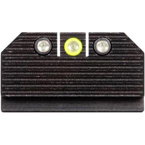 Night Fision Optics Ready Stealth .290-.313 Night Sight Set Compatible with Glосk 17/19/34, Yellow Front Ring, Black Rear Rings