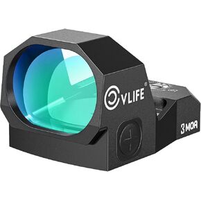 CVLIFE WolfCovert Motion Awake Red/Green Dot Sight for RMR Cut Footprint, 3MOA Shockproof Open Reflex Sight, 22x28mm Lens, Full-Size Optic with Adapter Plate for MOS and 21mm Picatinny Base