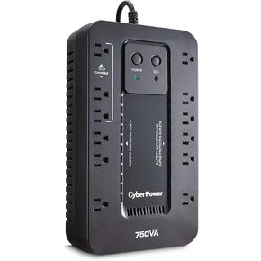 CyberPower EC750GTAA Ecologic Battery Backup & Surge Protector UPS System, 750VA/450W, 12 Outlets, ECO Mode, Compact Uninterruptible Power Supply, TAA Certified