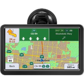 GPS Navigator for Car, Truck GPS Navigation System, 7 inch 256M+16GB Touch Screen Sat Nav Trucker Vehicle GPS Unit, Voice Turn Direction Guidance, Speed Warning, North America Map Lifetime Free Update