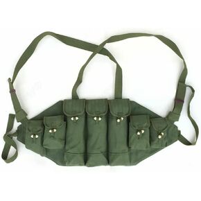 Military Canvas Type 56 Chest Rig Magazine Pouch Ammo Bandolier Green Magazine Pouch Carrier Ammo Bag Bandolier