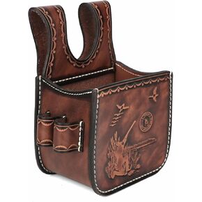 TOURBON Vintage Leather Ammo Pouch Belt Shotgun Shell Holder Bag for Sporting Clay Trap Skeet Shooting