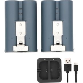 2 Pack 6400mAh Replacement Battery with Charger Station for Ring-Doorbell Camera 2/3/4, Spotlight Camera and Stick Up Cam, Rechargeable Upgraded Li-ion Battery 3.7V Ring Camera Indoor