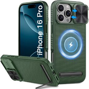 Vihibii for iPhone 16 Pro Max Magnetic Case with Kickstand & Slide Camera Cover, [Compatible with MagSafe], Military-Grade Drop Protection Shockproof Phone Case for iPhone 16 Pro Max 6.9" 2024, Black
