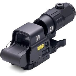 HHS V Holographic Hybrid Sight - EXPS3-4 with G45 Magnifier, 5 Power Magnifier with Quick Disconnect, Switch to Side (STS) Mount in Black
