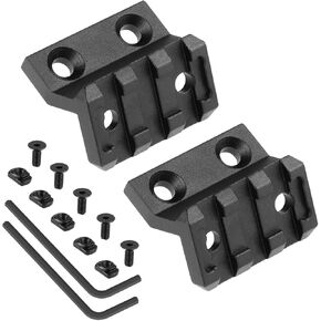 45 Degree Offset Single Picatinny Rail Mount, 3 Slot / 5 Slot Offset Side Flashlight/Optic Single Picatinny Weaver Rail Mounts