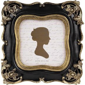 Sunlit Vintage Picture Frame 4x6 Inch, Luxury Antique Photo Frames with Glass Front, Photo Display, Tabletop Wall Hanging, Gift Ideas, Black and Gold