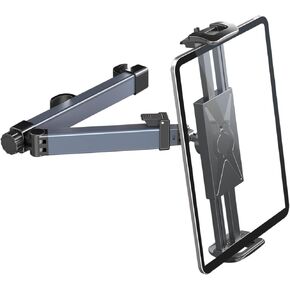 Tablet Holder for Car, ipad Car Mount Back Seat, Aluminum Alloy Material, Adjustable, Rotatable,Stable and Durable, Compatible with 4.7-15.5 Inch Tablets and Phones (Black)
