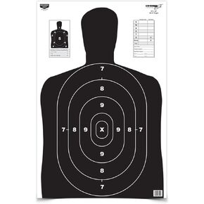Birchwood Casey 23" x 35" Eze-Scorer BC-27 High-Contrast Silhouette Shoot-Up Brilliant White Paper Targets for Indoor and Outdoor Use, Color Options