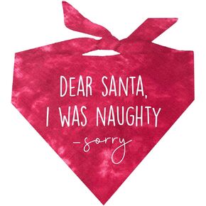 Dear Santa ... I was Naughty Funny Christmas Dog Bandana (Red Or Green)