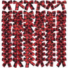 Iconikal Mini Small Velvet Bows, Red, 3.5 x 3.5-Inch, 72-Pack