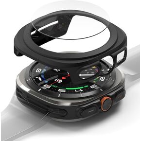 Ringke Slim & Glass [Anti-Yellowing Case + Screen Protector] Compatible with Samsung Galaxy Watch Ultra Case and Screen Protector, Lightweight Solid Cover & Tempered Glass - Clear