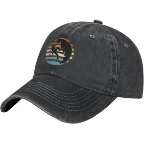 Vintage Rock Climbing Mountain Climber Cotton Baseball Cap Adjustable Washed Twill Low Profile Dad Hat for Men Women Black