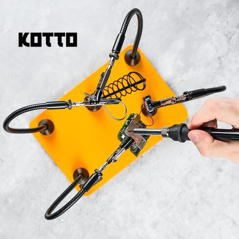 Fstop Labs Third Hand Soldering Tool PCB Holder Four Magnetic Based With Iron Holder, Flexible Metal Arms Helping Hands Crafts Jewelry Hobby Workshop Helping Station Non-Slip Steel Weighted Base in Kuwait