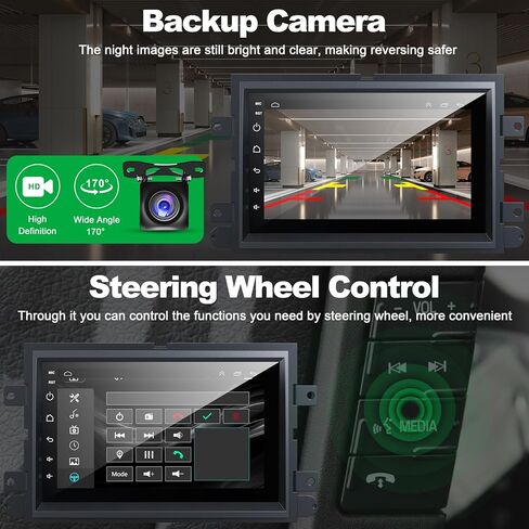 ستيريو سيارة 4+32G Android 12 لسيارة Ford 2004-2014 F150/F250/F350، راديو سيارة بشاشة تعمل باللمس 7 بوصة IPS مع Carplay لاسلكي/Android Auto، GPS، WiFi، Bluetooth، FM، يدعم Obd2/DVR/DSP in Kuwait