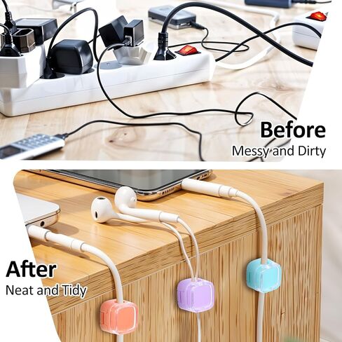 6Pack Magnetic Cable Clips, Adjustable Smooth Cord Holder, Under Desk Cable Management, Adhesive Charger Wire Keeper, Organizer for Home Office Desk Car Wall Phone Desktop Nightstand Computer in Saudi Arabia