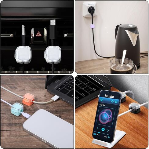 6Pack Magnetic Cable Clips, Adjustable Smooth Cord Holder, Under Desk Cable Management, Adhesive Charger Wire Keeper, Organizer for Home Office Desk Car Wall Phone Desktop Nightstand Computer in Saudi Arabia
