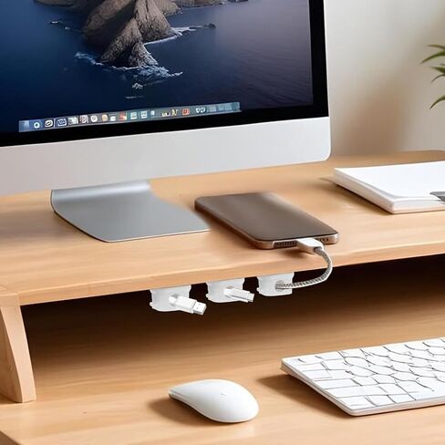 10 Pack Magnetic Cable Clips, Adhesive Cable Cord Management Charger Wire Organizer Keeper USB Charger Cord Holder Organizer for Nightstand Desk Car Table Wall(White) in Saudi Arabia