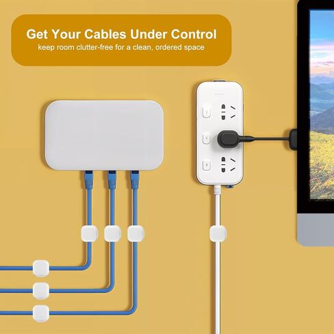 10 Pack Magnetic Cable Clips, Adhesive Cable Cord Management Charger Wire Organizer Keeper USB Charger Cord Holder Organizer for Nightstand Desk Car Table Wall(White) in Saudi Arabia