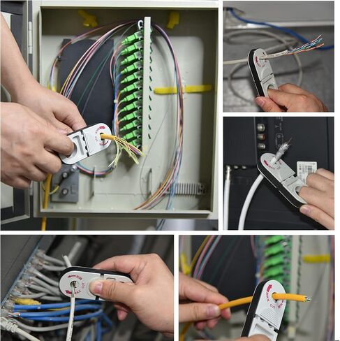 6'' 3 Holes Fiber Optic Wire Stripers,Comes with 4 Cable Stripping Hole Sizes and a Small Adjustment Wrench,Precision Fiber Stripper/Optic Tools for Installers and Electricians in Kuwait