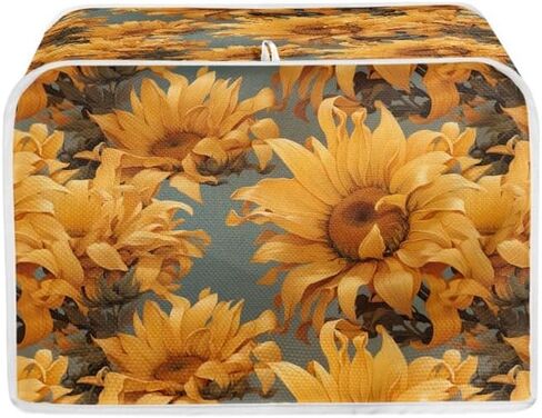 4 Slice Toaster Cover Van Gogh Style Sunflower Plus Size Toaster Dust Cover Oil Painting Flowers Yellow Microwave Oven Cover Dust and Fingerprint Protection in Saudi Arabia