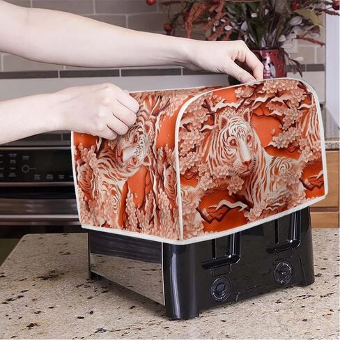 4 Slice Toaster Cover Van Gogh Style Sunflower Plus Size Toaster Dust Cover Oil Painting Flowers Yellow Microwave Oven Cover Dust and Fingerprint Protection in Saudi Arabia
