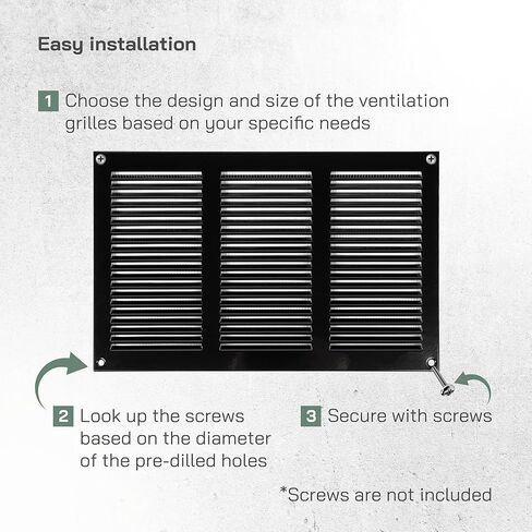 أنظمة التهوية مقاس 30.48 سم × 20.32 سم (الأبعاد الإجمالية) عبوة من قطعتين - أنثراسايت - غطاء قناة تهوية الهواء، شواية إرجاع معدنية مع شاشة حماية مدمجة من الآفات، غطاء قناة تهوية HVAC لتحسين المنزل in Kuwait
