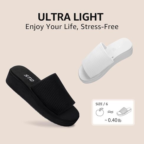 STQ Platform Sandals Women Cute Chunky Slides with Comfort Memory Foam in Saudi Arabia