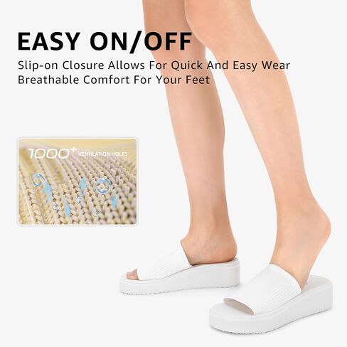 STQ Platform Sandals Women Cute Chunky Slides with Comfort Memory Foam in Saudi Arabia
