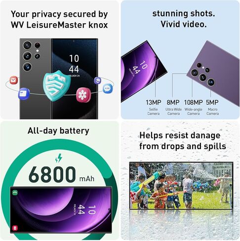 S24U Unlocked Phone,Android 14.0 Cell Phones,8+256GB Smartphone,Support Dual SIM Dual Standby Face Recognition 6800mAh Ultra Long Life Battery.(Grey) in Saudi Arabia