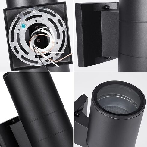 Outdoor Wall Lights 2 Pack, Modern Wall Sconce Fixture, Aluminum Cylinder Patio Light Porch Lights Exterior Wall Mounted, Up and Down Wall Light for House Garage, Matte Black I in Saudi Arabia