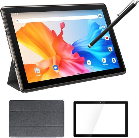 Tablet Android Tablet 10 Inch 11 Tablets, Tablets with Case, 5G WiFi Wifi6 128GB ROM+6GB RAM + 1TB Expand 8MP Camera, 1.8GHz CPU 6000mAh Battery, 10.1" 1280 * 800 FHD Tab in Kuwait