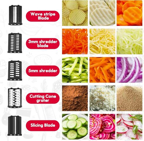 مبشرة الجبن لملحقات مساعدات المطبخ ومرفقات تقطيع اللحم لخلاطات أدوات المطبخ وملحقات التقطيع مع 5 شفرات in Kuwait