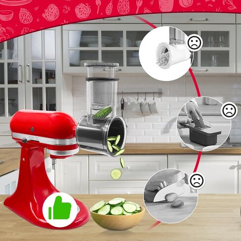 مبشرة الجبن لملحقات مساعدات المطبخ ومرفقات تقطيع اللحم لخلاطات أدوات المطبخ وملحقات التقطيع مع 5 شفرات in Kuwait